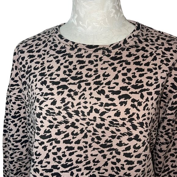 At Piece Womens Lounge Set Size Medium Black Animal Print Pockets Cotton - Picture 6 of 9